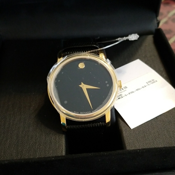 Brand New Movado Men's Watch Classic Black Leather - Picture 5 of 6